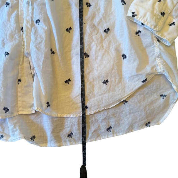 Grayson The Hero Button Down Shirt Palm Tree Print White Navy Size 5 XL - Picture 9 of 11